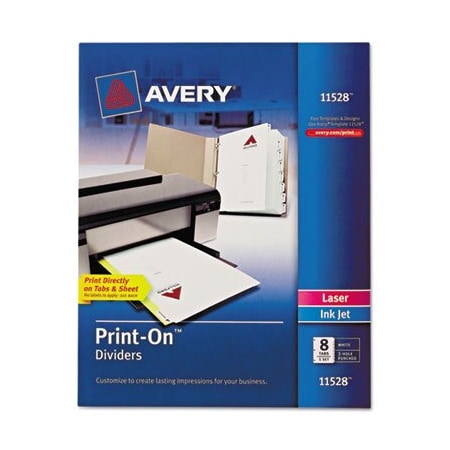 Avery Dennison Avery, Customizable Print-On Dividers, 8-Tab, Letter 11528